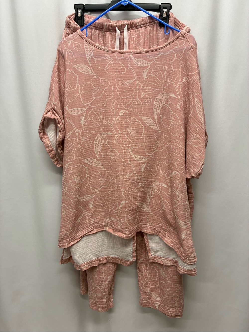 Pajamagram womens pajamas 2xl floral tropical pjs set short sleeve pants pink